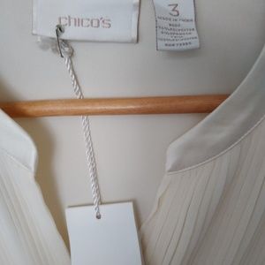 Chico's size 3 pretty beige  blouse NWT